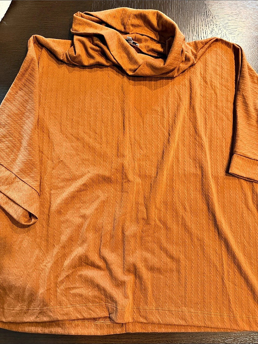 Burnt Orange Cowl Neck Tunic Size 2X Like New